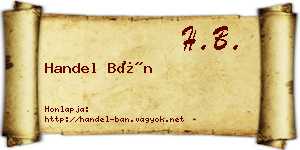 Handel Bán névjegykártya